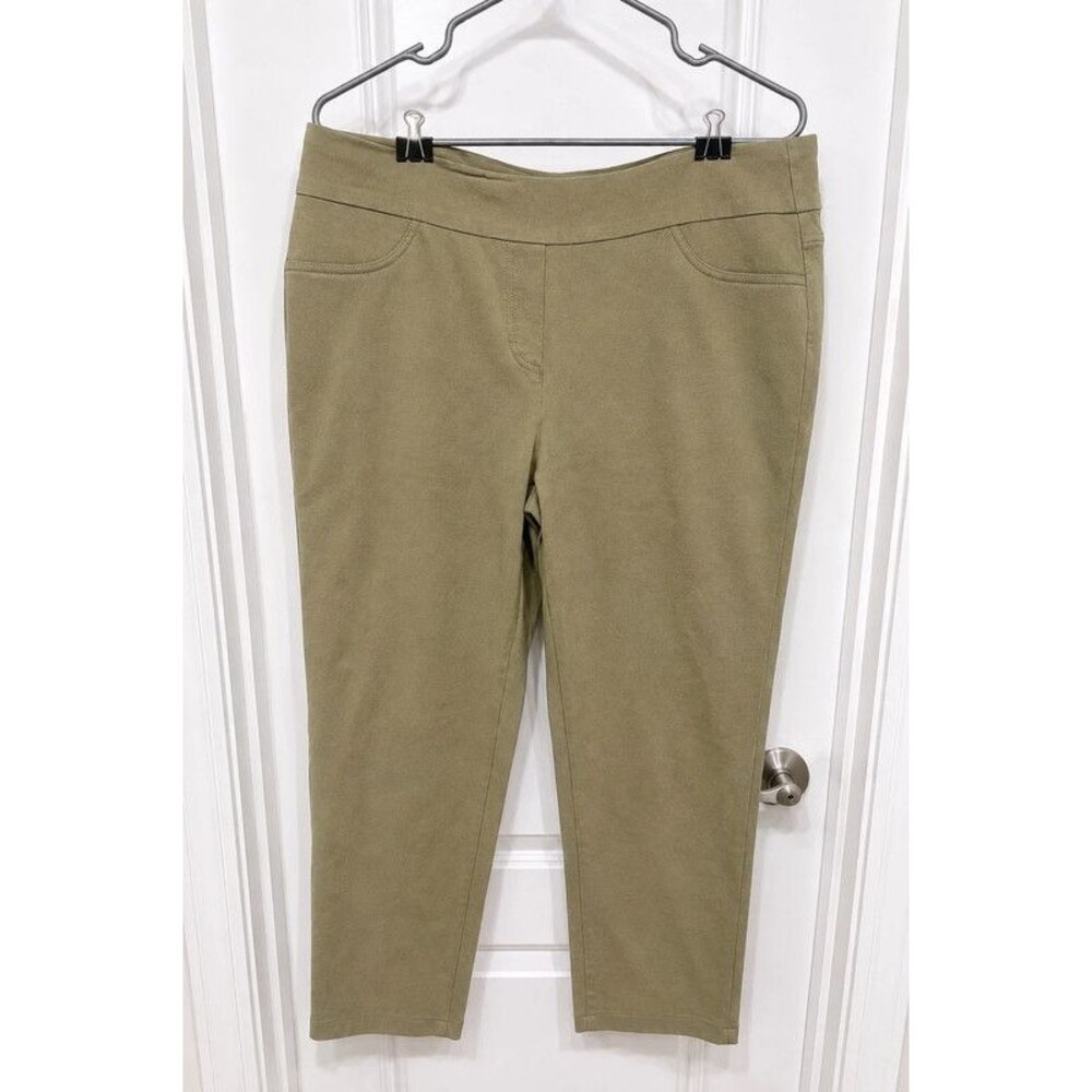 Ruby Rd. Women’s Olive Green Pull-On Capri Pants Size 18 Stretch Casual